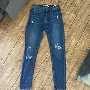 Size 25 Kancan Light Blue Distressed Skinny Jeans